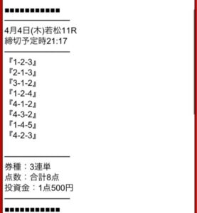 2024/04/04無料予想買い目マスターズ