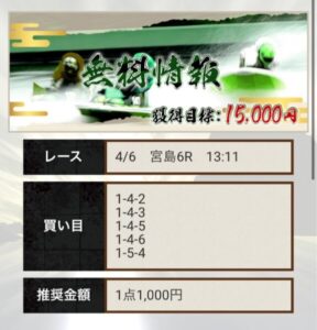 競艇神風2024/04/06競艇予想無料買い目