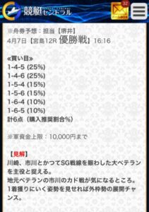 競艇無料予想2024/04/07の買い目競艇セントラル