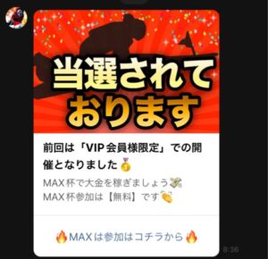 マックスボートの怪しいメッセージ