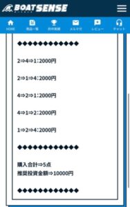 ボートセンス4月20日の買い目