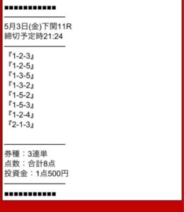 2024/05/03 勝ち舟マスターズは本物の当たる競艇予想サイトなのか買い目調査画像