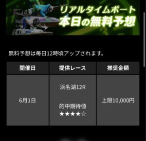 リアルタイムボートの無料予想6月1