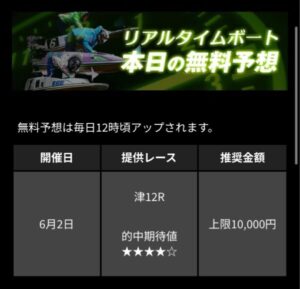 リアルタイムボートの無料予想6月2日